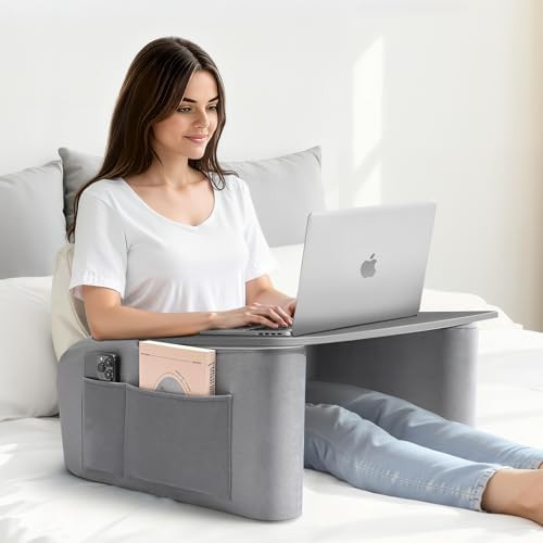 Reading Pillow for Gaming with Ergonomic Arm Rests, Wooden Lap Desk for Laptop, Support Pillow wi... | Amazon (US)