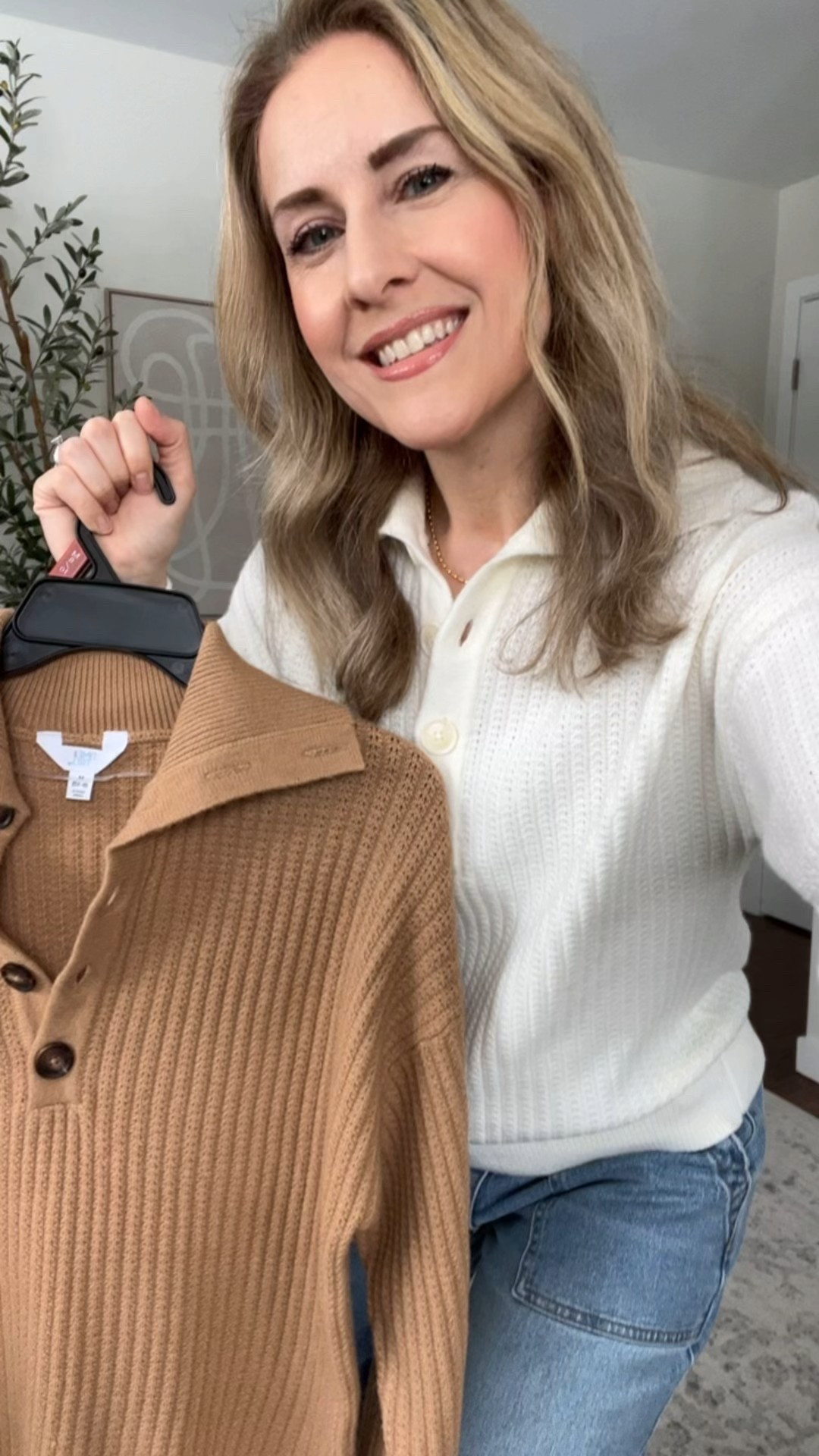 Walmart henley sweater, I got both a medium and a small and love the fit, so you can go with your usual size or size up! :)

#LTKootd #LTKOver40