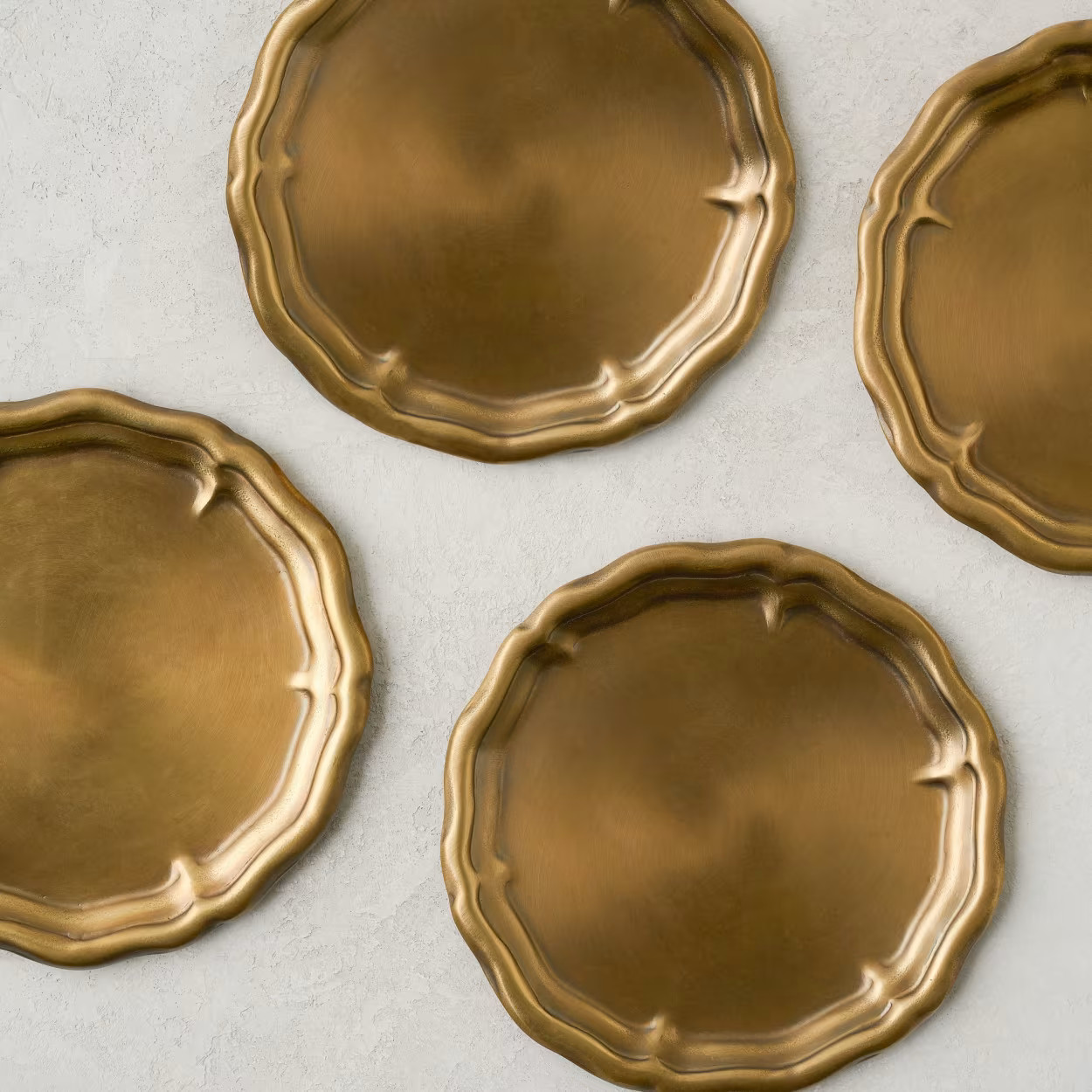 Vintage-Inspired Brass Coaster Set of Four | Magnolia