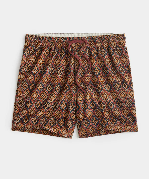 5" Weekend Short in Orange Diamond Kalamkari | Todd Snyder