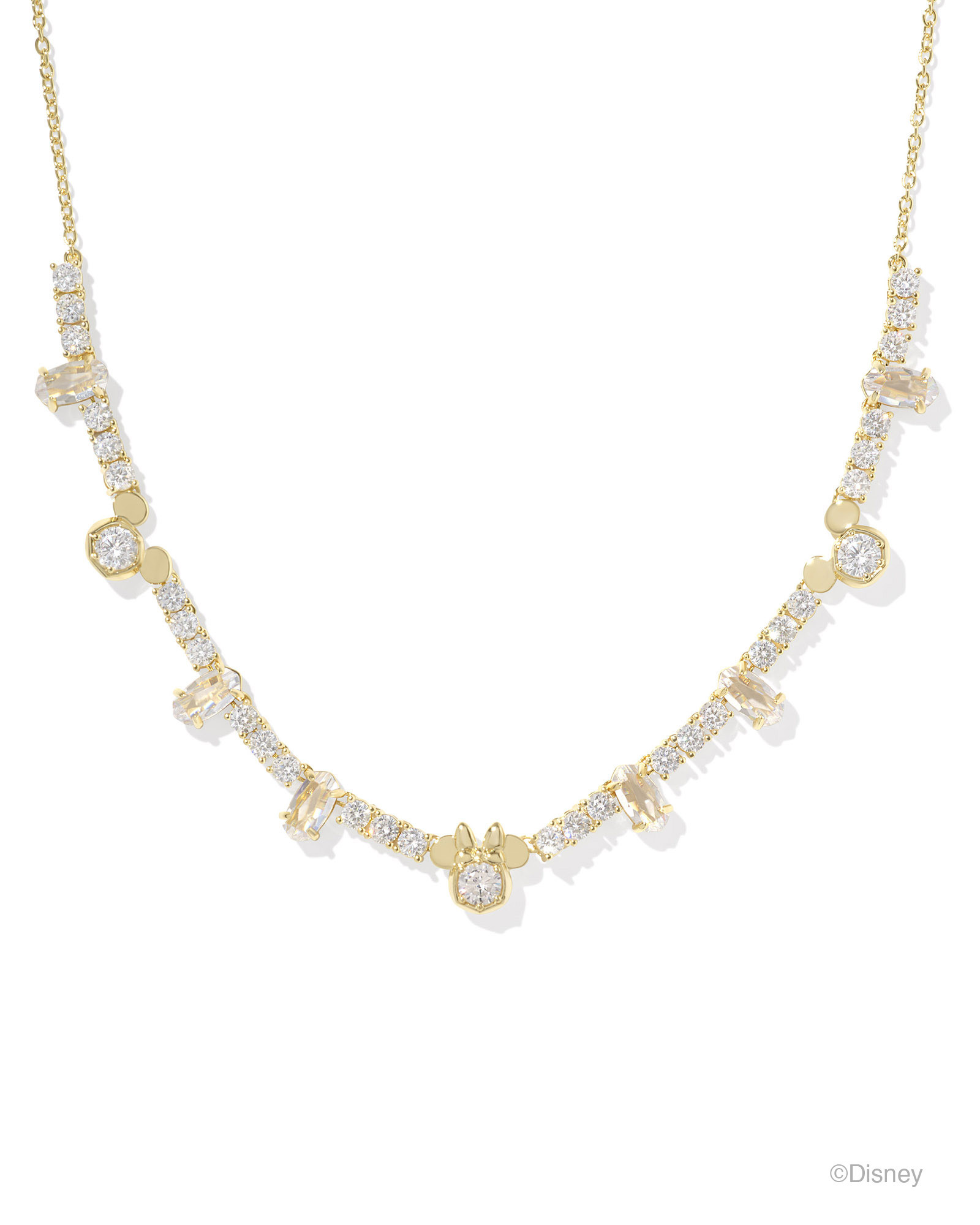 Disney | Kendra Scott Gold Mickey Mouse and Minnie Mouse Tennis Necklace in White CZ | Kendra Sco... | Kendra Scott