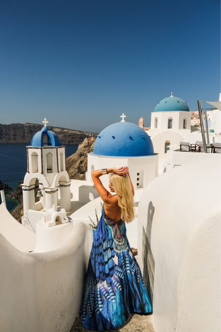 Blue dress worn in santorini. This dress is sold out of this color but linked other colors 

#LTKtravel #LTKswim #LTKstyletip