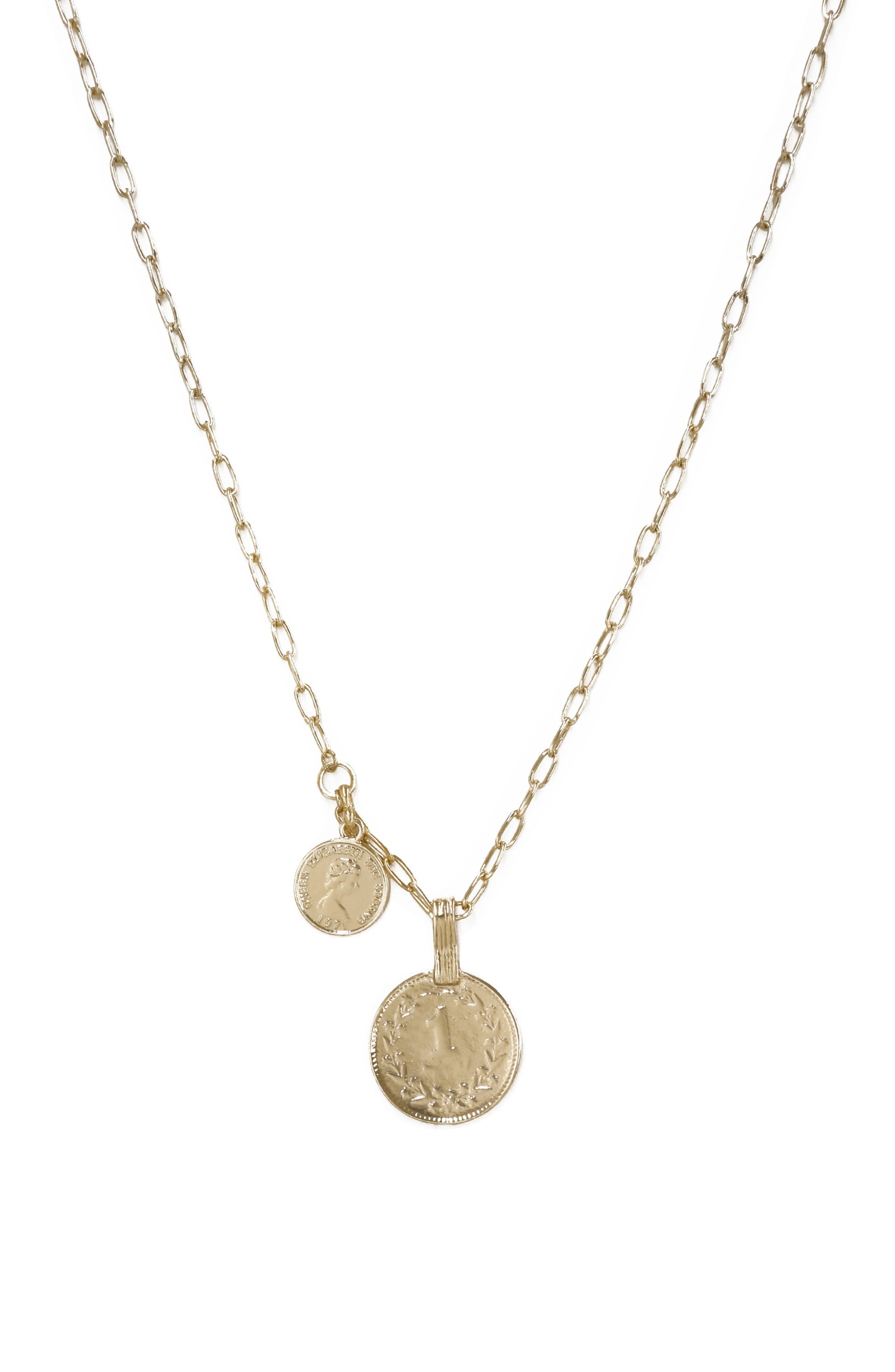 Ettika Double Coin Pendant Necklace | Nordstrom