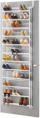 Whitmor 36 Pair Door Shoe Organizer, White | Amazon (US)