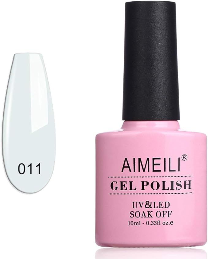 AIMEILI White Gel Nail Polish Soak Off UV LED Gel Varnish - Studio White Arctic White (011) 10ml | Amazon (UK)