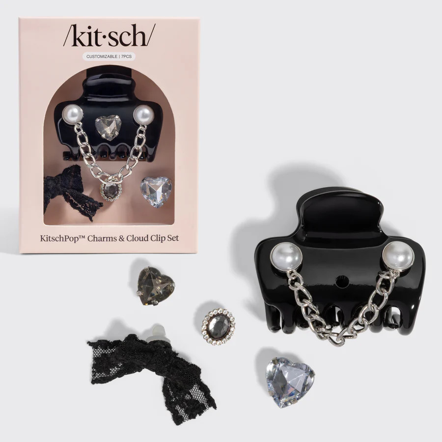 KitschPop™️ Cloud Clip & Charms in Vintage Black | Kitsch