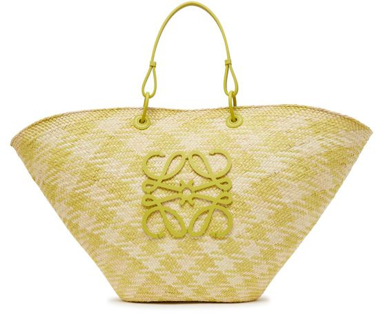 Large Anagram Basket bag in iraca palm and calfskin - LOEWE | 24S US