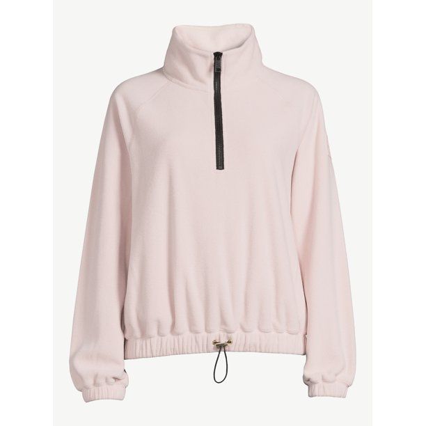 Love & Sports Women's Fleece Cropped Quarter Zip Pullover - Walmart.com | Walmart (US)