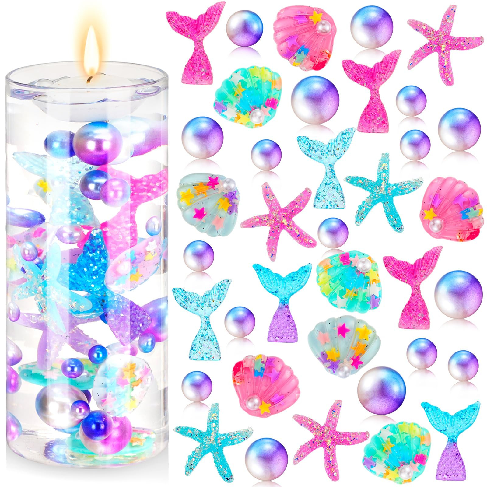 Jutom 10150 Pieces Mermaid Filler Mermaid Centerpieces for Tables Shell Fish Tail Stelleroid Mult... | Amazon (US)