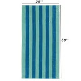 Mainstays Cabana Stripe Cotton Blend Beach Towel, 58" x 28", Teal & Green | Walmart (US)