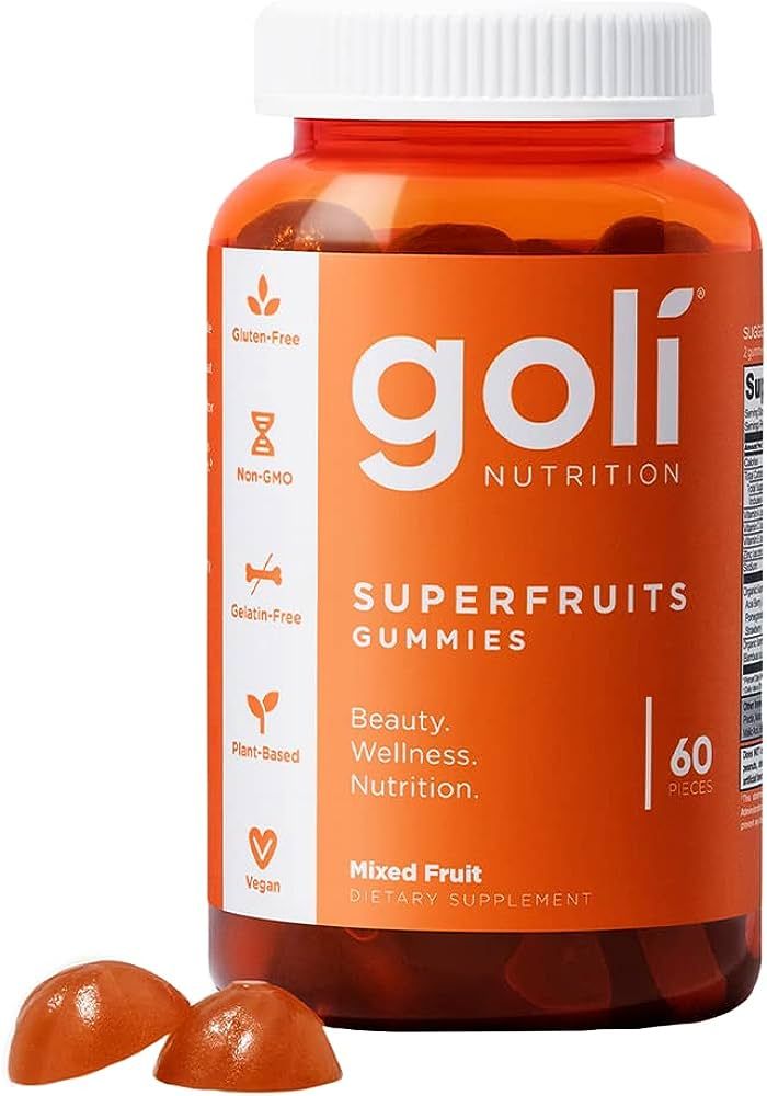 Goli Nutritional Supplement, SuperFruits Beauty Gummy Vitamin - 60 Count - Collagen-Promoting Ing... | Amazon (US)