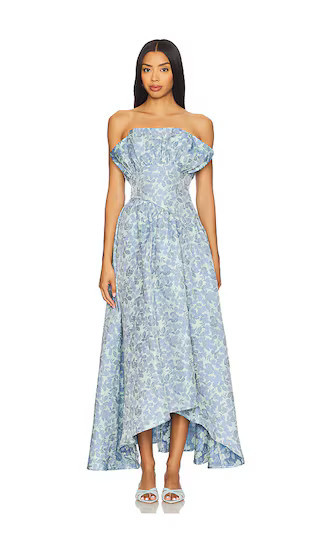 ELLIATT x REVOLVE Jacquard Asymmetric Gown in Blue. - size XS | Revolve Clothing (Global)