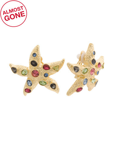 Crystal Starfish Earrings | TJ Maxx