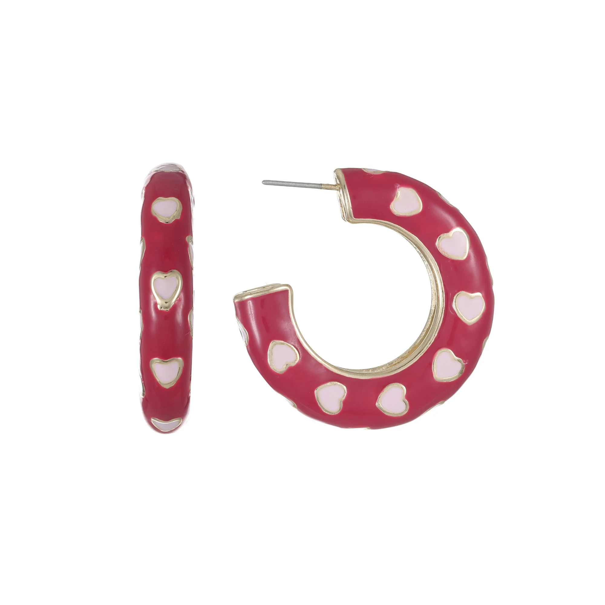 Way to Celebrate Valentine's Day Red Hoop Earrings, 1 Pair | Walmart (US)