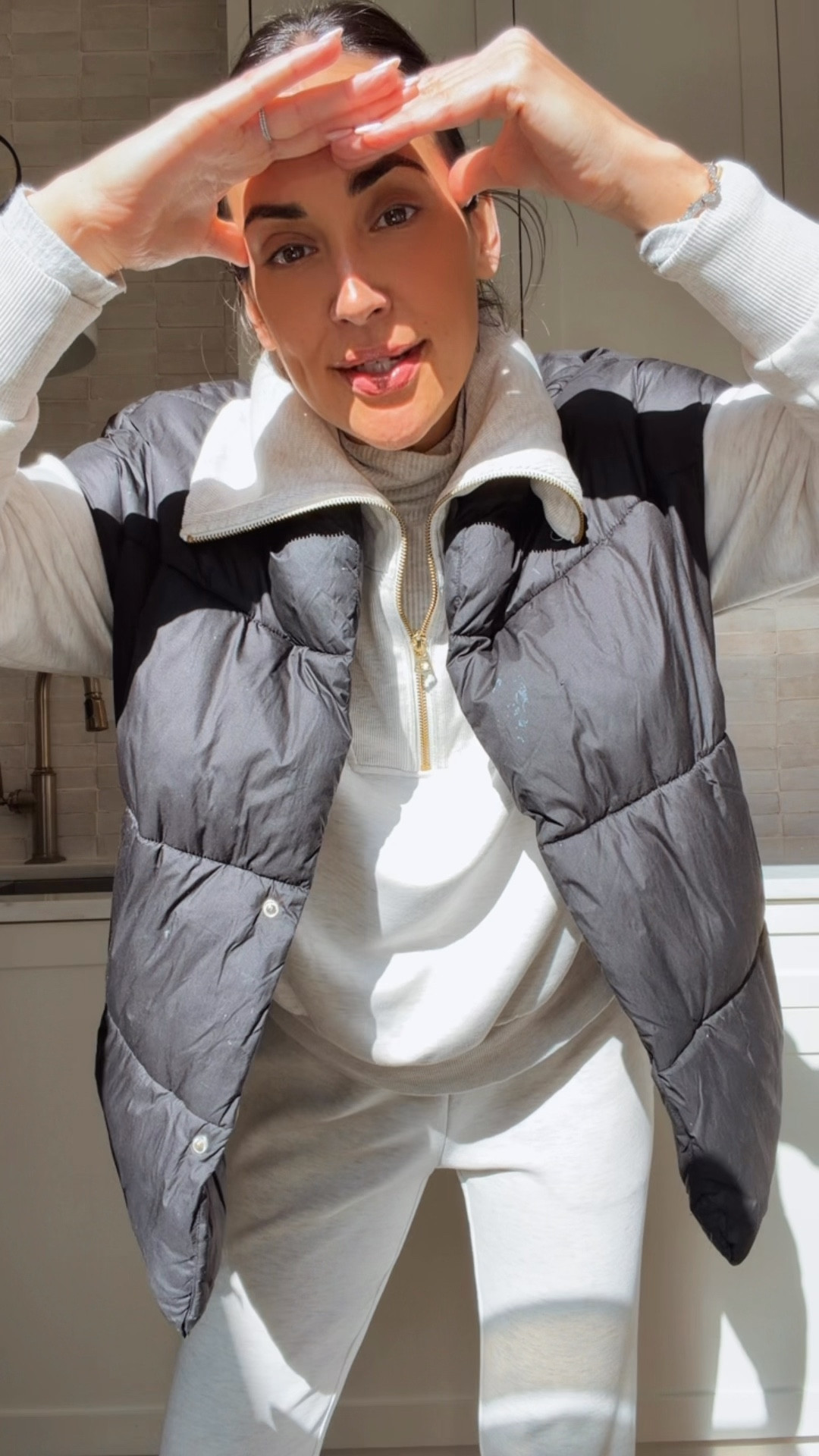 Wearing small top and xs bottom