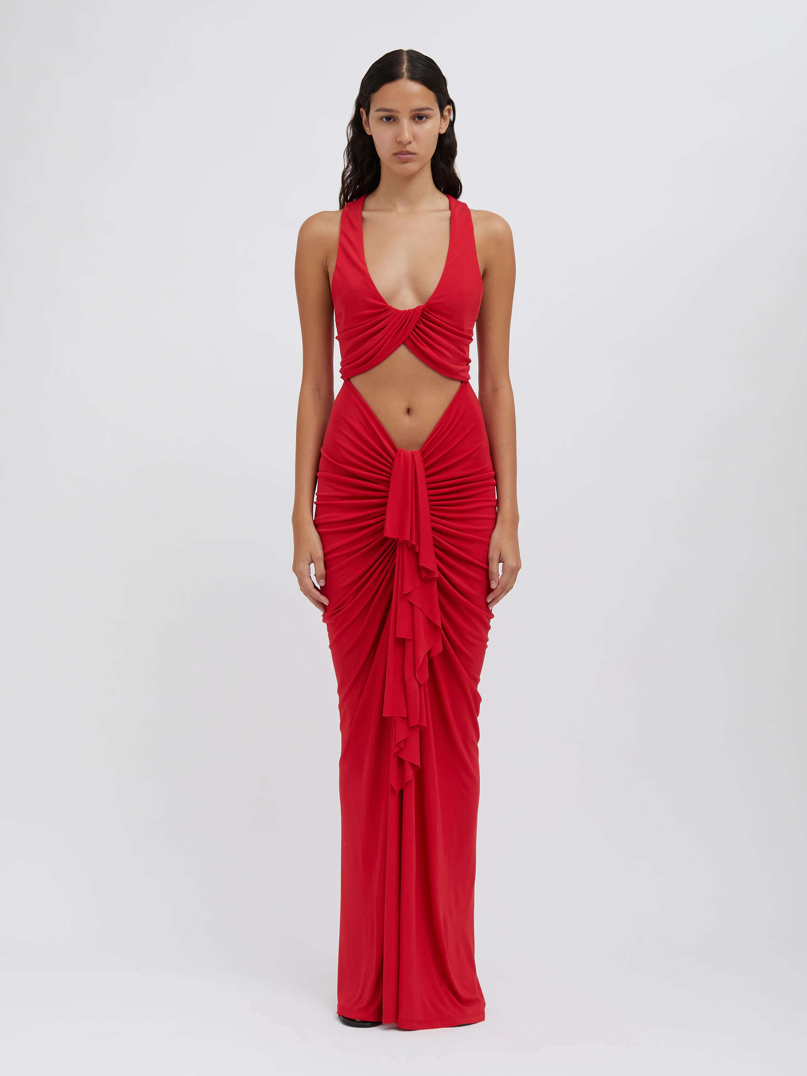 Christopher Esber | Vivenda Drape Front Dress Watermelon | Christopher Esber (Global)