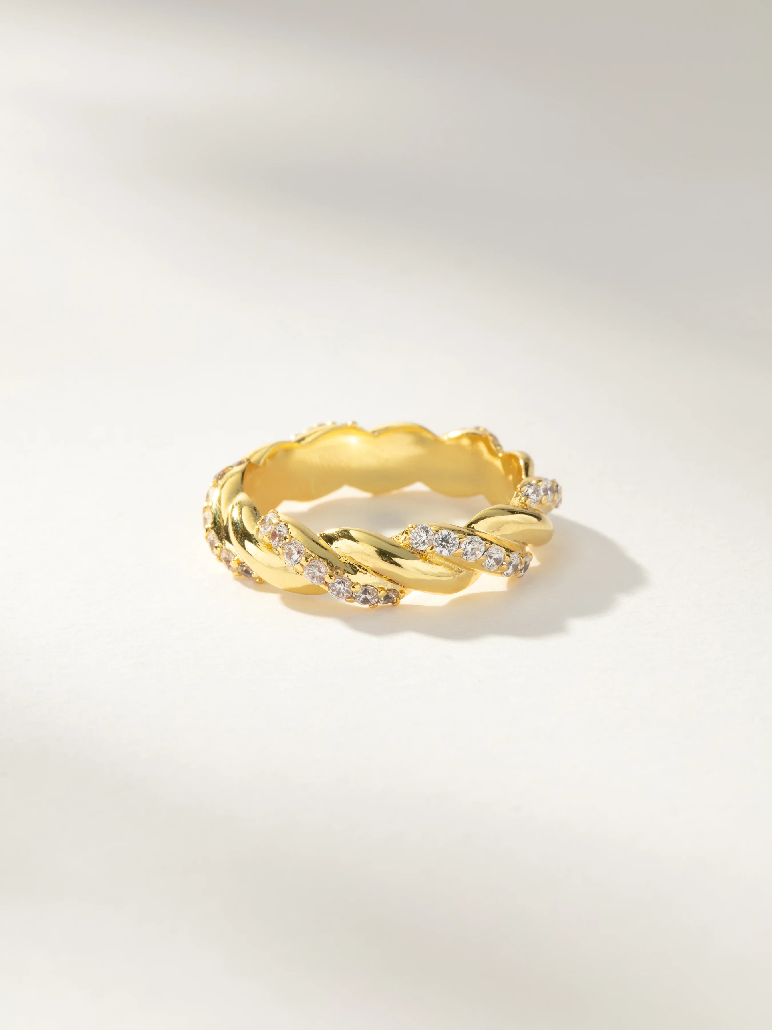 Perfection Pavé Twist Ring in Gold | Gold Ring | Uncommon James | Uncommon James