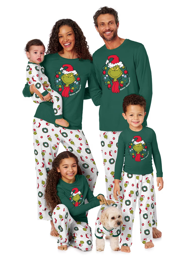 Dr. Seuss Grinch Pets Matching Family Pajamas, 1-Piece, Sizes XS-2XL | Walmart (US)