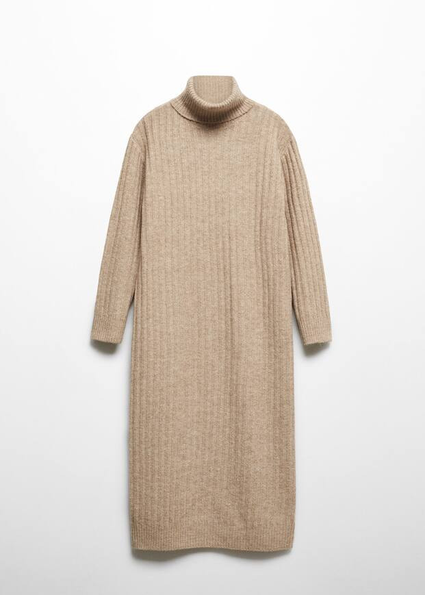 Ribbed turtleneck dress  -  Women | Mango USA | MANGO (US)