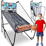 Dual Hoop Basketball Shootout Indoor Home Arcade Room Game with Electronic LED Digital Double Bas... | Amazon (US)