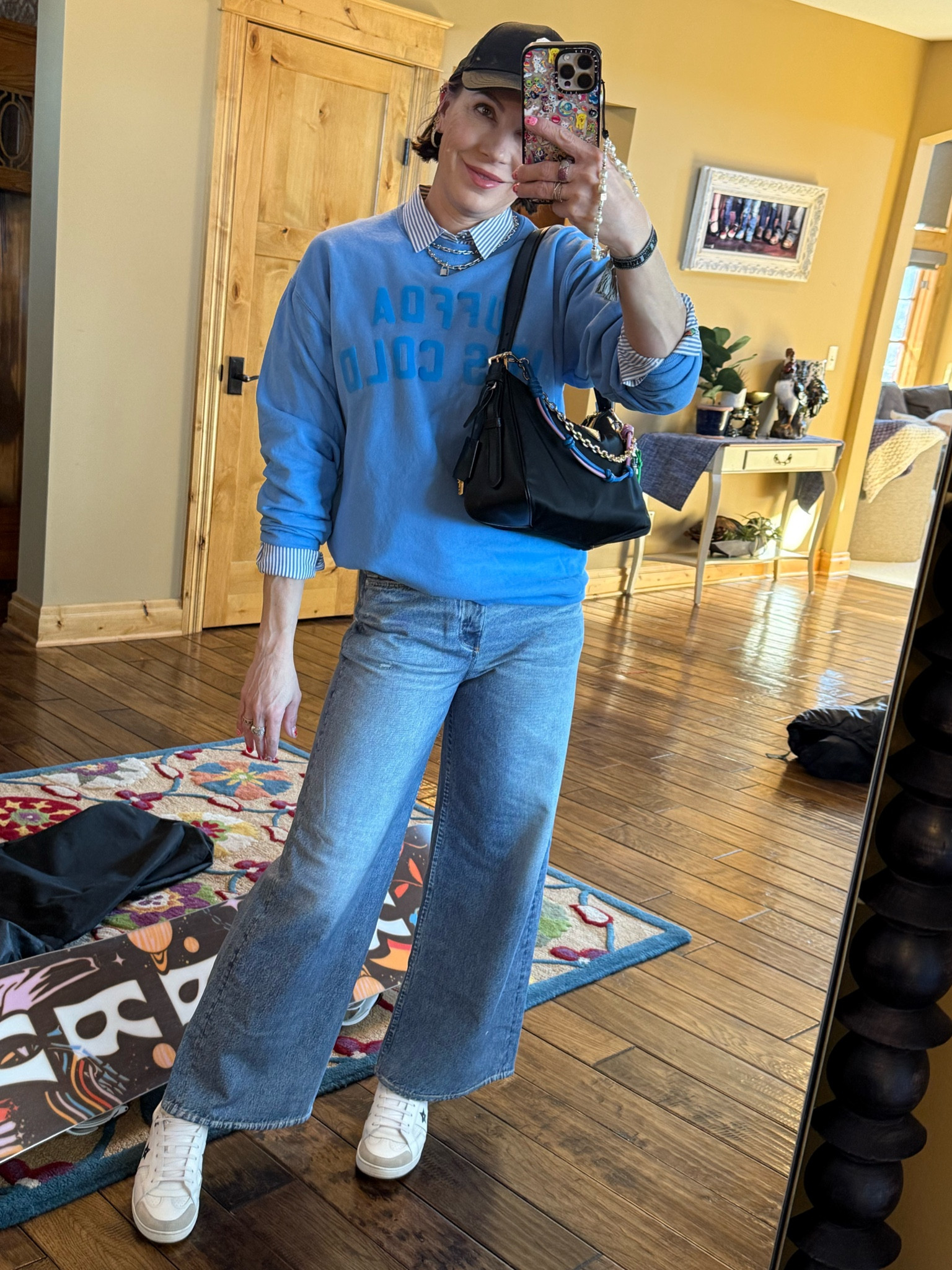 Outfit situation-
Button down shirt under a sweatshirt, sweatpants jeans and sneakers 

Casual outfit, winter outfit 

#LTKSeasonal #LTKStyleTip #LTKOver40