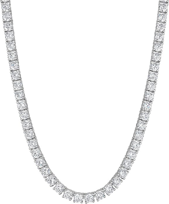 KISPER Tennis Necklace for Women 14K Gold Plated 3mm Cubic Zirconia Diamond Chain Adjustable 15-1... | Amazon (US)