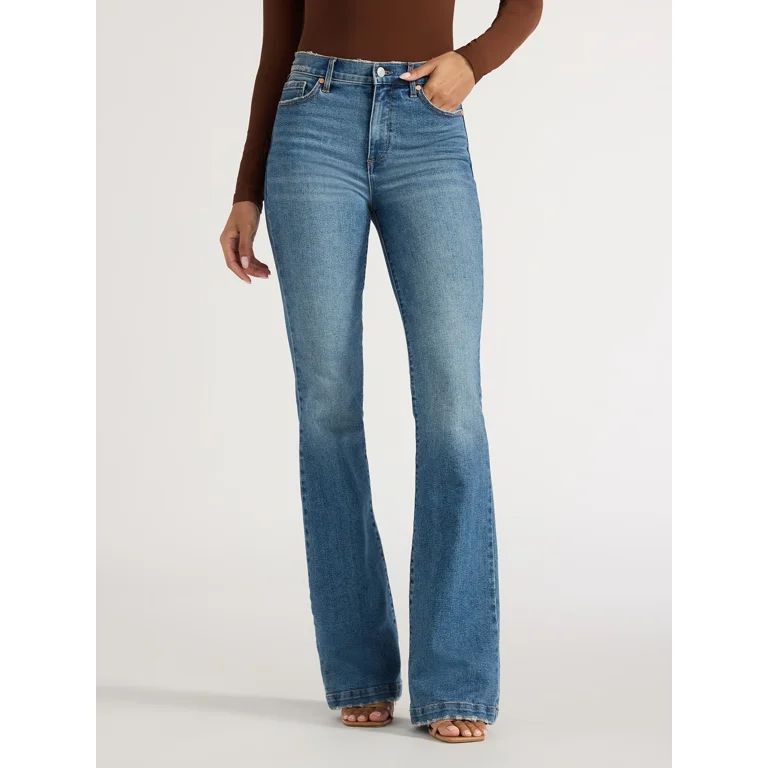 Sofia Jeans Women's Melisa Flare High Rise Jeans, 33.5" Inseam, Sizes 0-20 | Walmart (US)