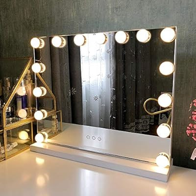 Fenair Makeup Mirror with Lights USB Outlet Hollywood Vanity Mirror, 3 Color Modes Cosmetic Mirro... | Amazon (US)