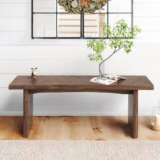 Doflamenco Dark Brown Solid Wood Dining Bench for entryway and Dining Table with 47 in. W | The Home Depot