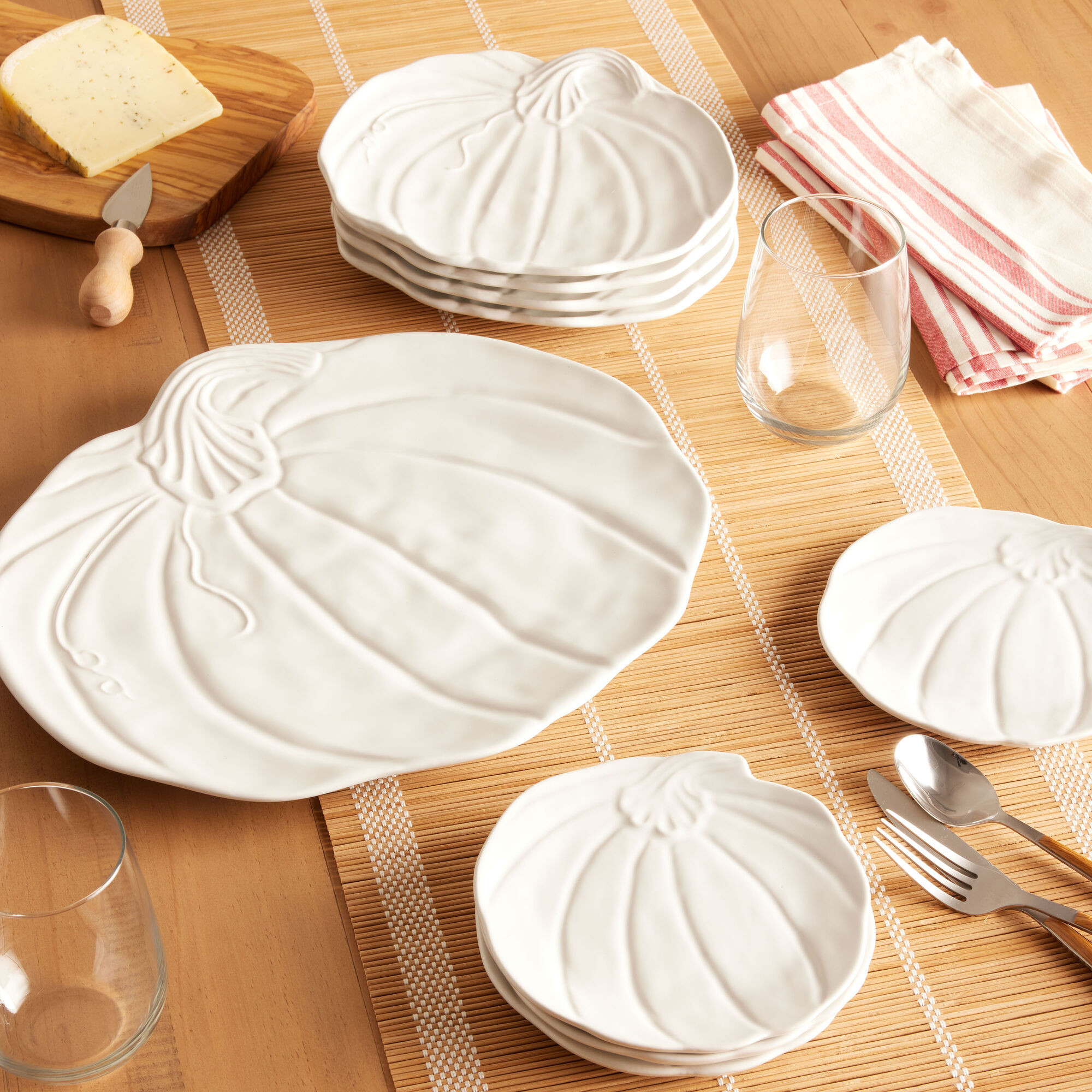 White Pumpkin Figural Appetizer Plate | World Market