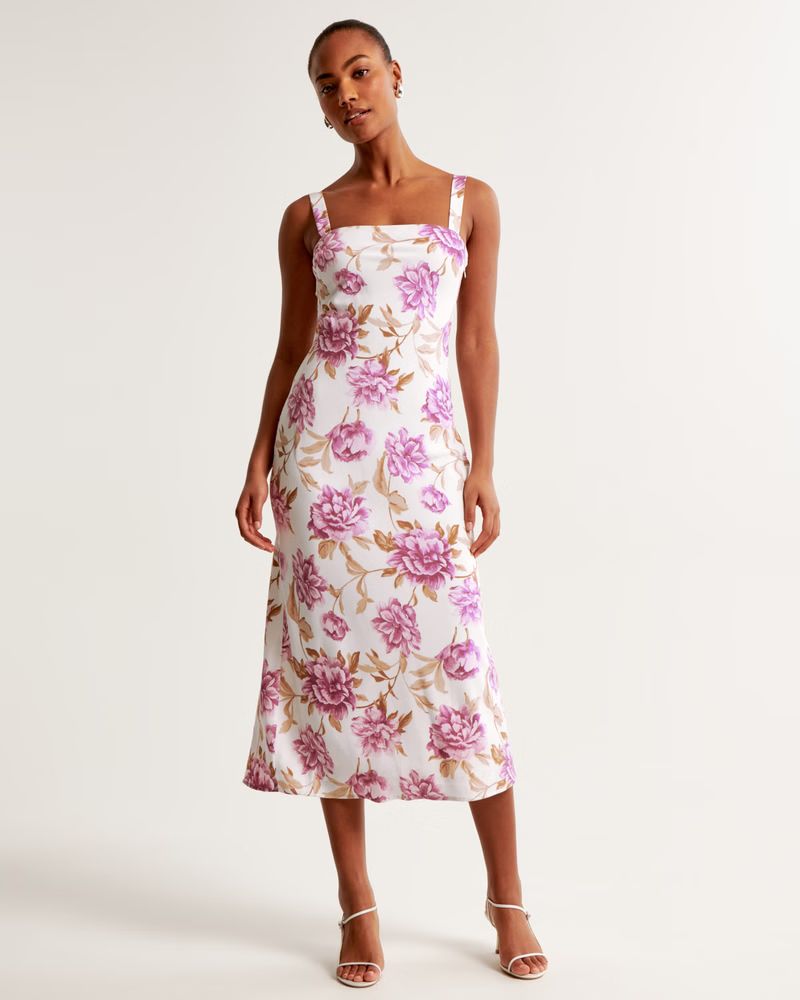 Women's Crepe Slip Midi Dress | Women's Clearance | Abercrombie.com | Abercrombie & Fitch (US)
