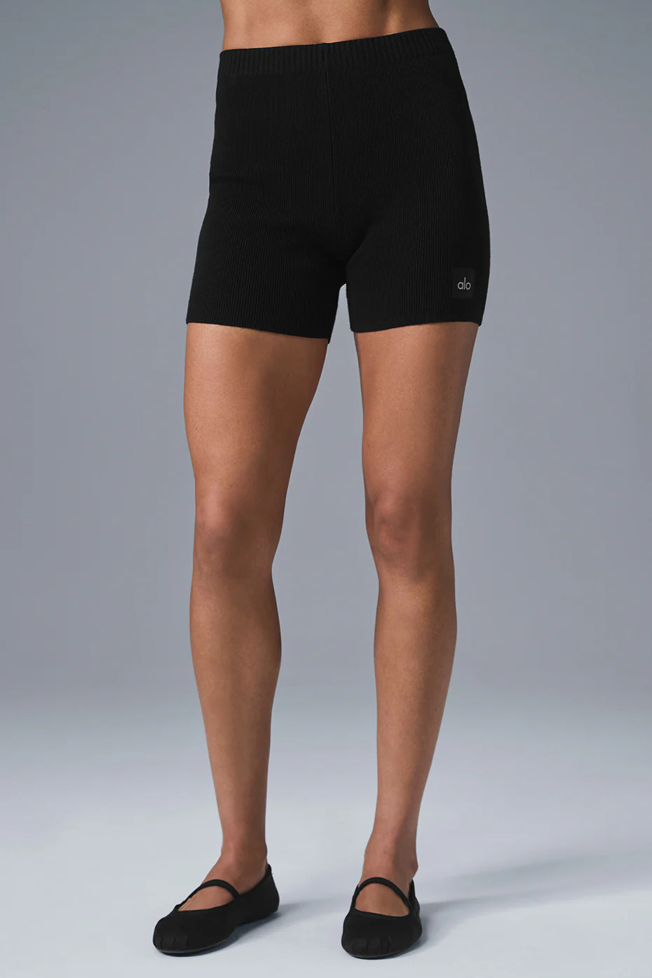 Alo Yoga� | Scholar Knit High-Waist Short in Black, Size: Large | Alo Yoga