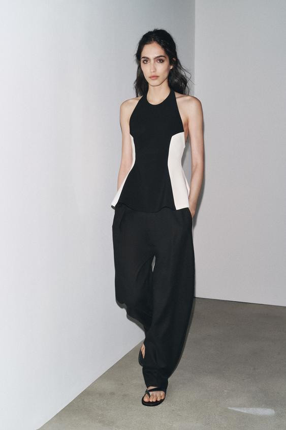 CONTRAST HALTER TOP | Zara US