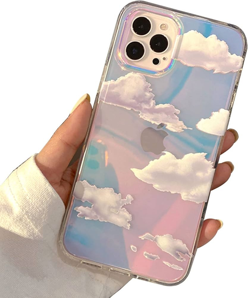 I-MGAE-IN-AR Compact Case for iPhone 16 Pro Max Holographic Cloud Design,Cute Trendy Soft Slim TP... | Amazon (US)