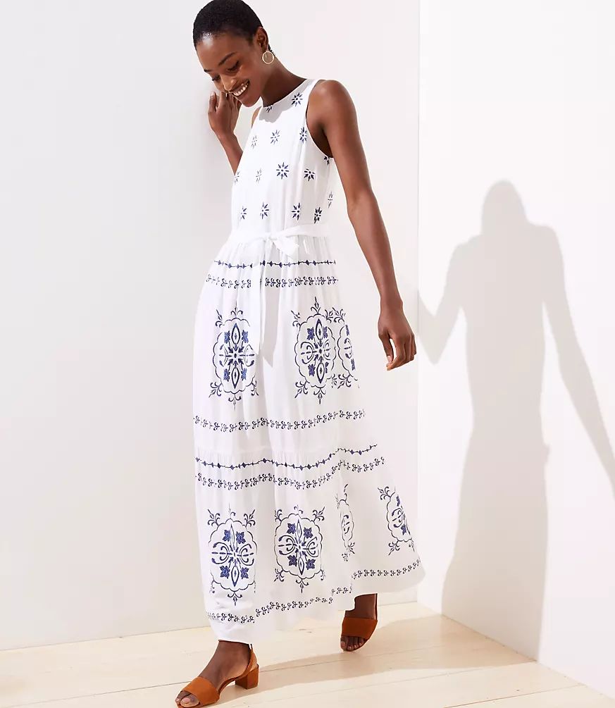 Mosaic Tiered Maxi Dress | LOFT