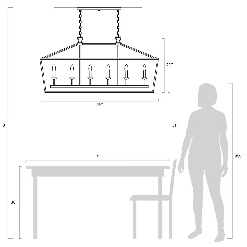Carmen 6-Light Kitchen Island Linear Pendant | Wayfair North America