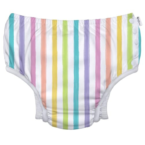 Green Sprouts Girls' Reusable Absorbent Baby Swim Diapers, Rainbow Stripe, 24 Month | Amazon (US)