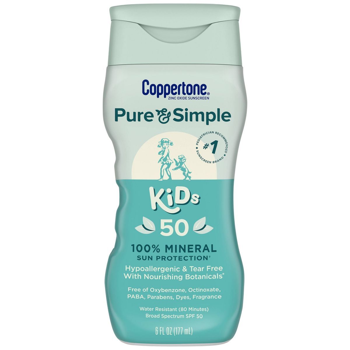Coppertone Pure and Simple Kids Mineral Sunscreen Lotion - SPF 50 - 6 fl oz | Target