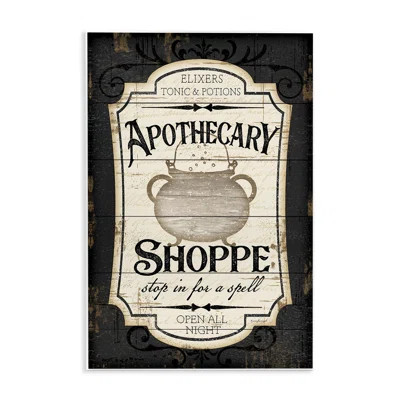 Apothecary Shoppe Spooky Halloween Sign Witch Potion Cauldron by Jennifer Pugh - Graphic Art | Wayfair North America