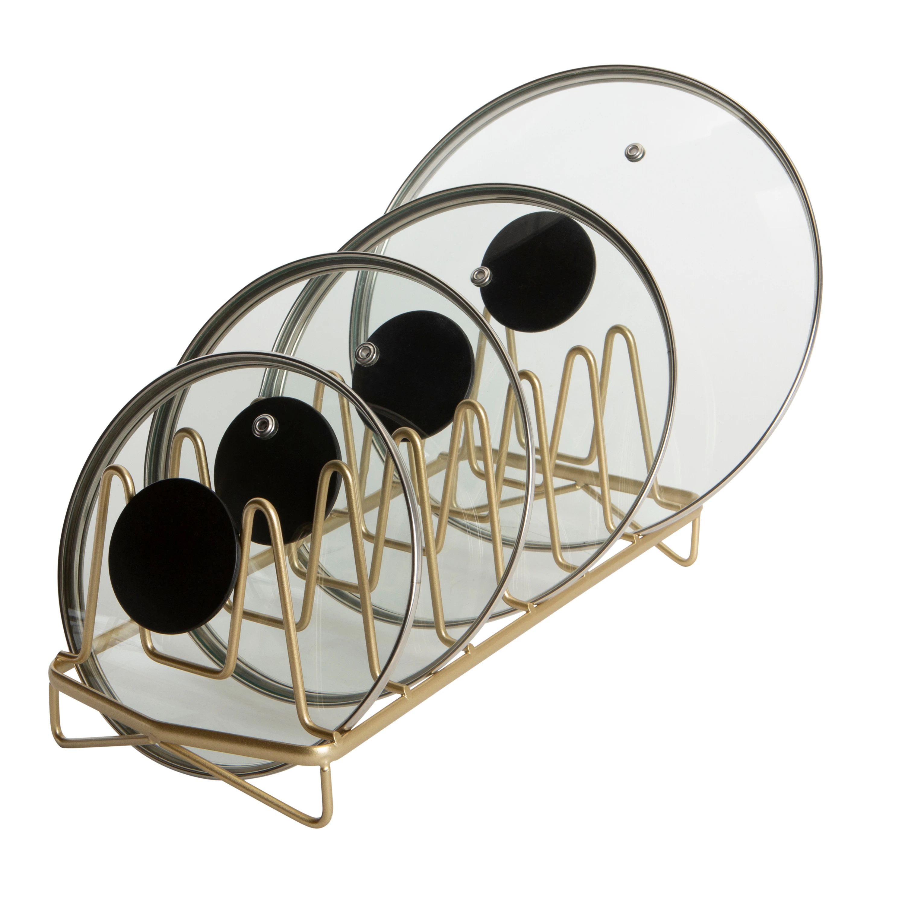 Kitchen Details Geode Lid Organizer in Satin Gold | Bed Bath & Beyond