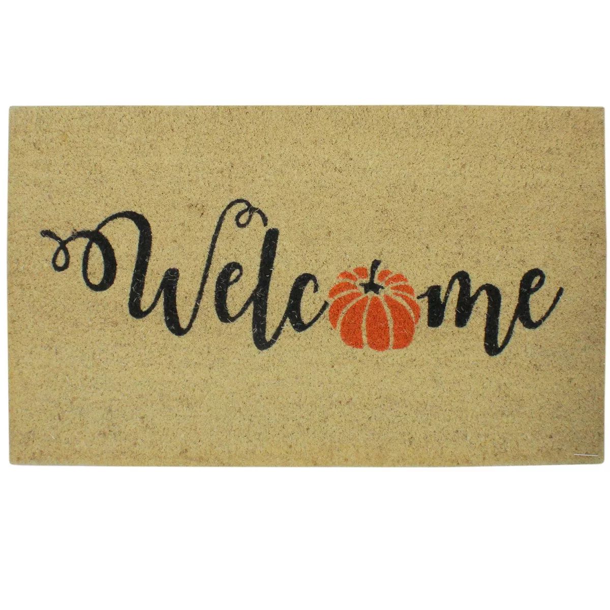 Northlight Orange Pumpkin "Welcome" Fall Harvest Outdoor Doormat 18" x 30" | Target