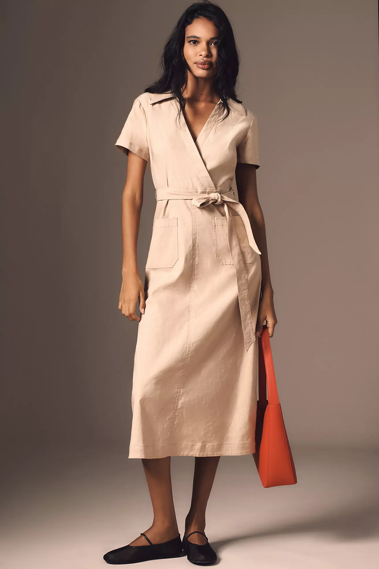 The Colette Wrap Midi Dress by Maeve | Anthropologie (US)