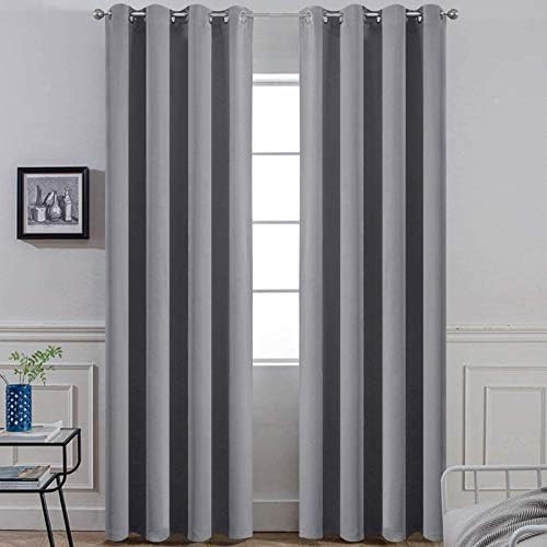 Amazon.com: Yakamok 96 Inches Thermal Curtain Panels Gray Blackout Curtains Room Darkening Window... | Amazon (US)