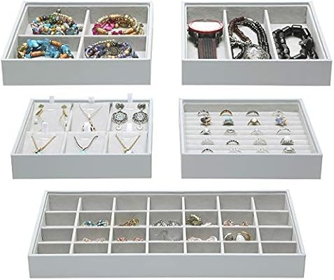 Magic Stackable Jewelry Trays Closet Dresser Drawer Organizer for Accessories, Gadgets & Cosmetic... | Amazon (US)