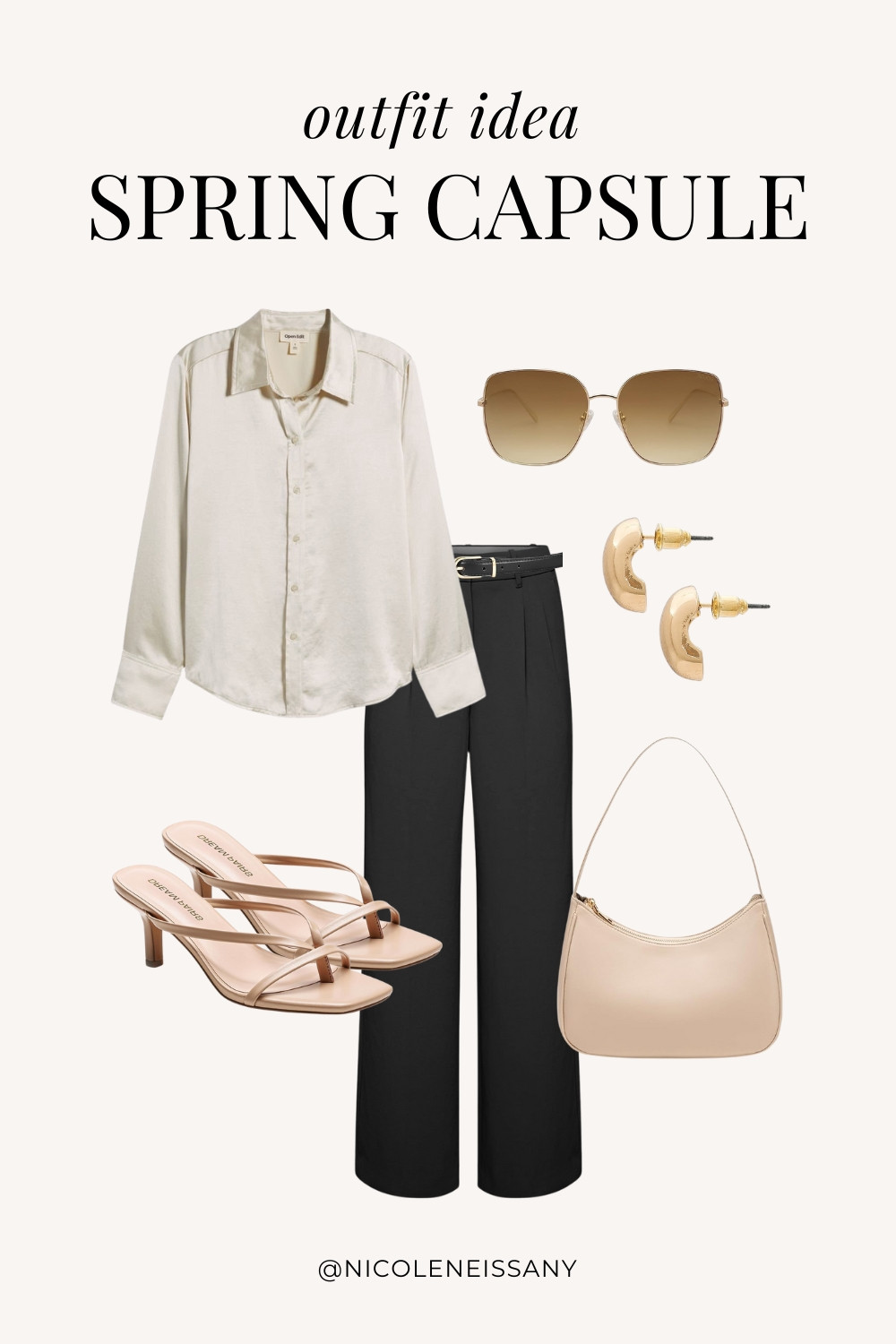 Spring outfit idea featuring my 2025 Spring Capsule Wardrobe staples | casual spring outfit, spring brunch outfit, spring date night outfit, spring date outfit, elevated casual spring outfit, spring work outfit, spring office outfit, casual spring outfit idea, spring outfits, spring shoes, 2025 spring trends, 2025 spring fashion trends, neutral capsule wardrobe, minimalist capsule wardrobe | satin blouse, satin shirt, spring tops, tailored pants, strappy kitten heels, kitten heel sandals, strappy sandals, gold teardrop earrings

#LTKSpring #LTKPetite #LTKTravel #LTKSaleAlert #LTKShoeCrush #LTKWorkwear #LTKFindsUnder100 #LTKStyleTip #LTKFindsUnder50 #LTKSeasonal 

 