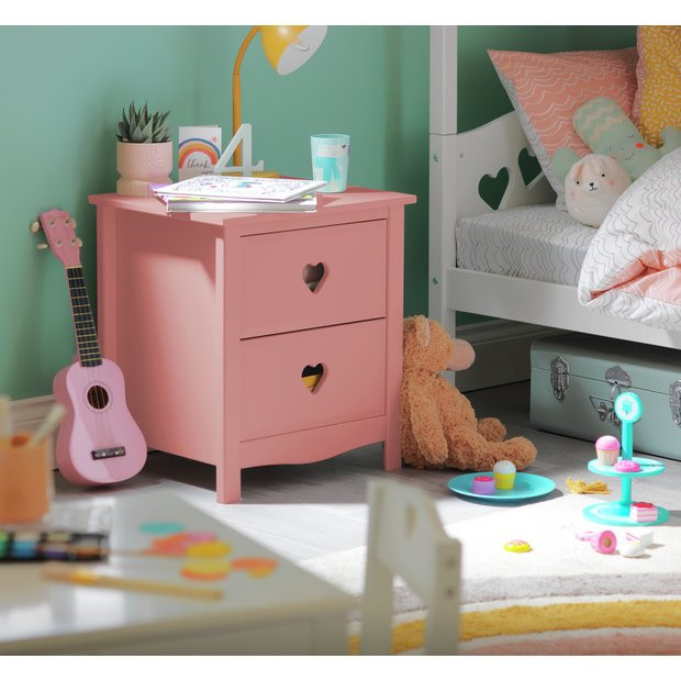 Habitat Kids Mia 2 Drawer Bedside Table - White | Habitat UK