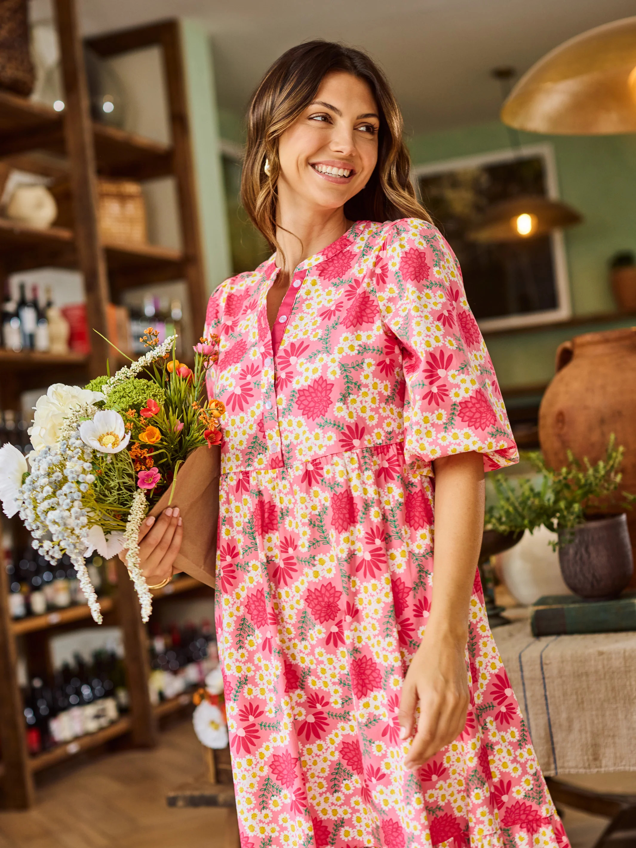 Riley Dress | Daisy Chain Pink | Mary Square