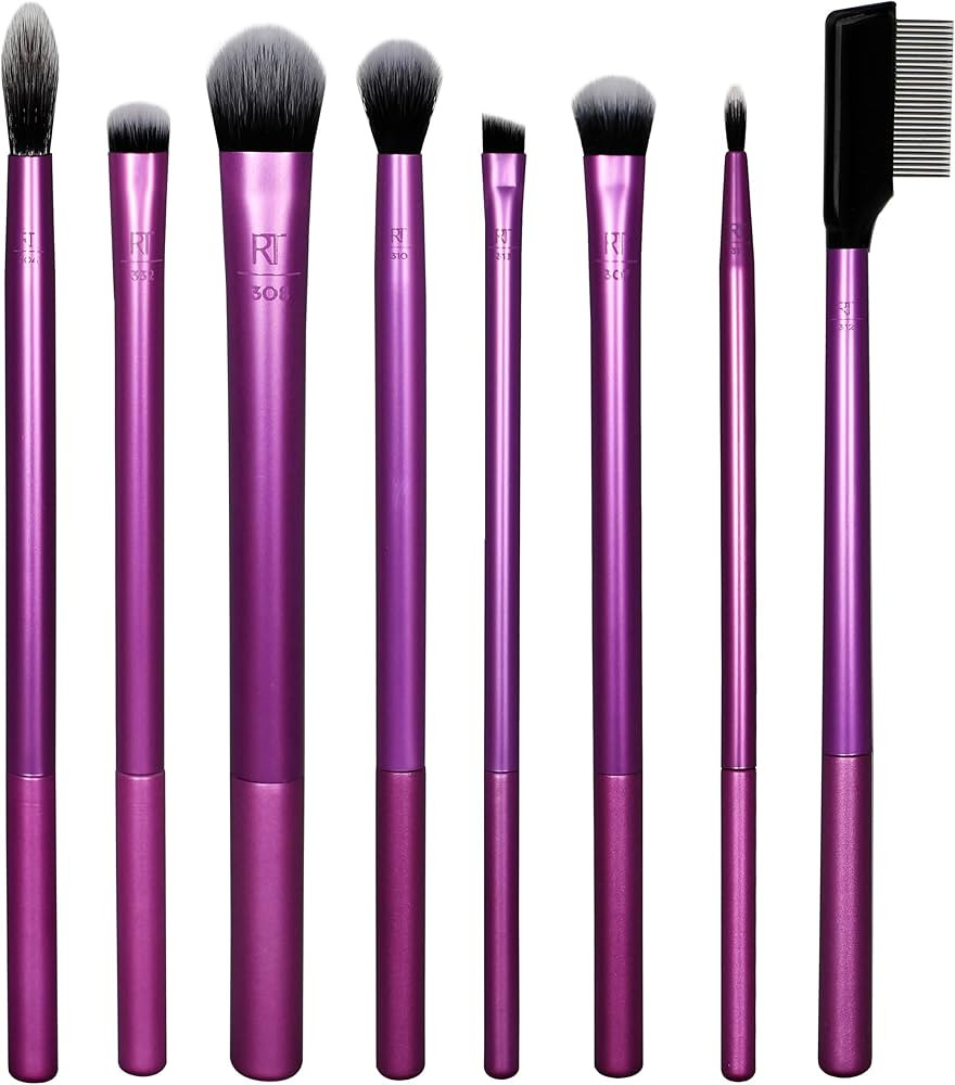 Real Techniques Everyday Eye Essentials 8 Piece Makeup Brush Set, Eye Brushes for Eye Liner, Eyes... | Amazon (US)