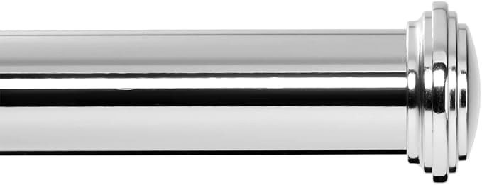 Ivilon Window Curtain Rod Decorative End Cap Design, 1 Inch Rod, 72 to 144 Inch. Chrome | Amazon (US)