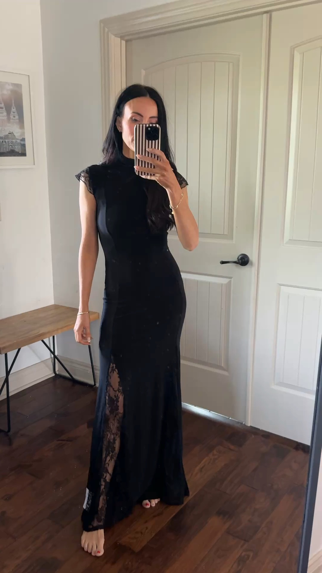 The prettiest affordable black formal dress from @ASOS - wow! Wearing XS. 